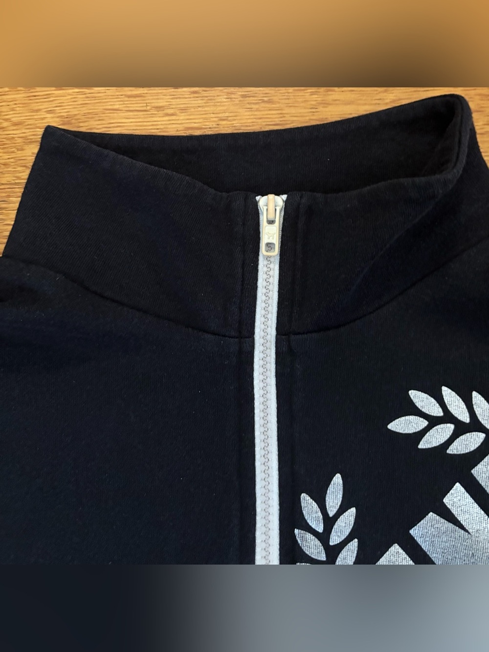 Victoria's Secret PINK Sweatshirt Large Black Gray Colorblock 1/4 Zip Pullover - Picture 5 of 7